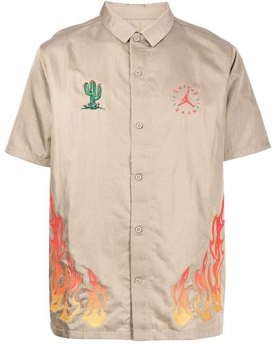 Nike Camisa con botones Cactus Jack de x Travis Scott - Metálico