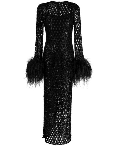 Rachel Gilbert Mara Openwork Maxi Dress - Black