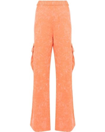 Stine Goya Bleached-effect Jersey Trousers - Orange