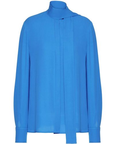 Valentino Garavani Zijden Blouse - Blauw