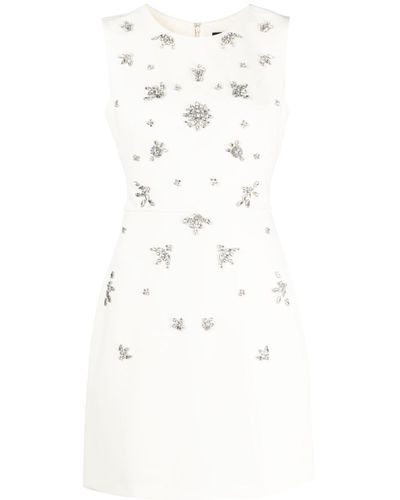 Marchesa Crystal-embellished Sleeveless Minidress - White