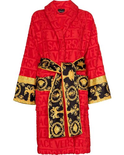 Versace Vestaglia con motivo barocco - Rosso