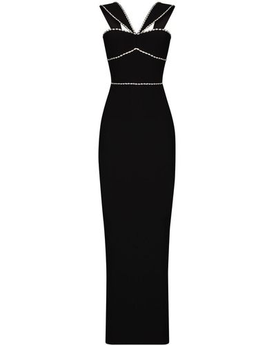 Rasario Crystal-detail Maxi Dress - Black