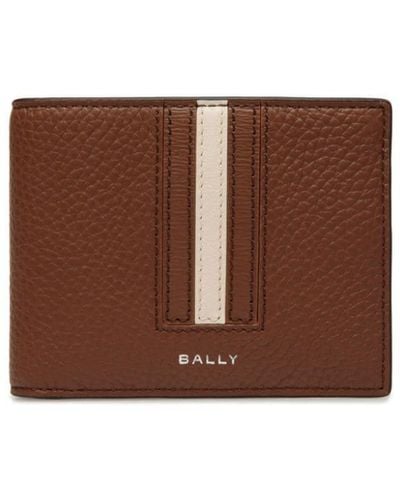 Bally Portemonnaie mit gestreiftem Rand - Braun