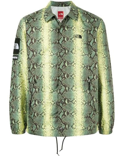 Supreme X The North Face Snakeskin-print Taped Seam Jacket - Green