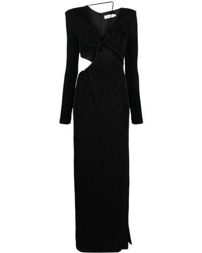 Misha Collection Haruko Cut-out Gathered Gown - Black