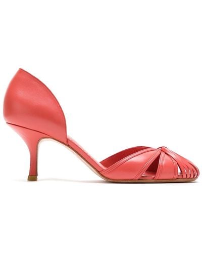 Sarah Chofakian Sarah Leather Court Shoes - Red