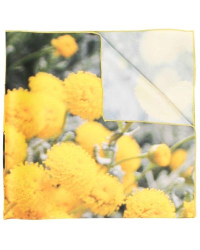 Sunnei Floral-print Squared Scarf - Yellow