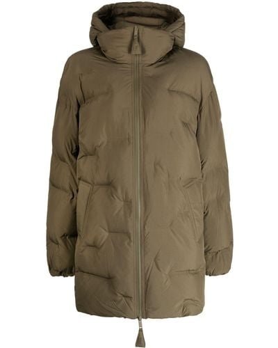 Ganni Hooded Puffer Coat - Green