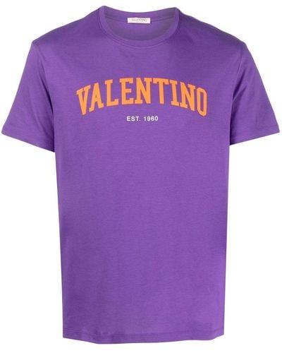 Valentino Garavani Logo-print Cotton T-shirt - Purple