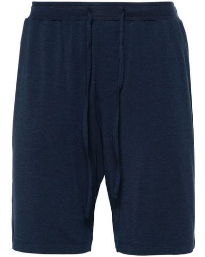 Hanro Ribbed-waist Jersey Bermuda Shorts - Blue