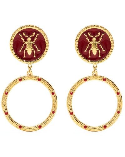 Natia X Lako Beetle Polished-finish Earrings - Red