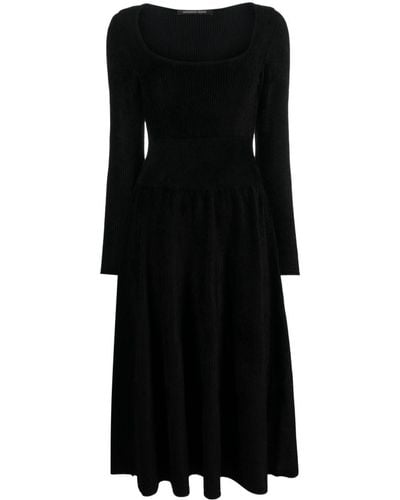Antonino Valenti Midi-jurk Met Vierkante Hals - Zwart