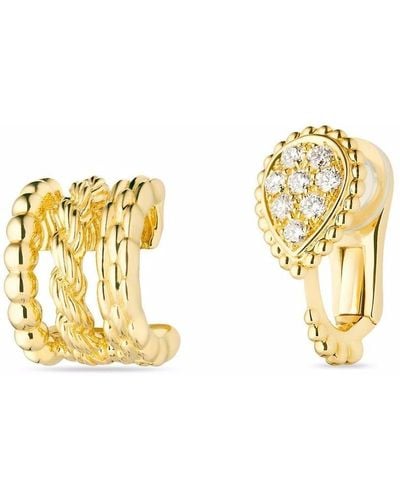 Boucheron 18kt Yellow Gold Serpent Bohéme Diamond Clip Earrings - Metallic