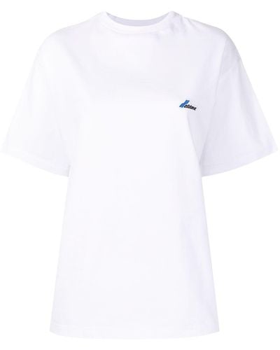 we11done Camiseta con parche del logo - Blanco