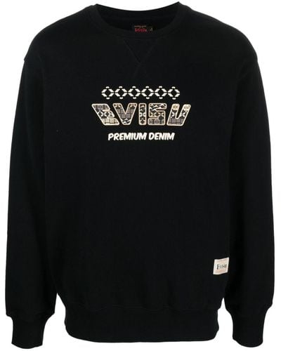 Evisu Sweatshirt mit Logo-Print - Schwarz