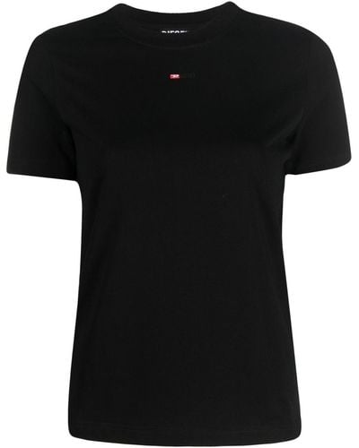DIESEL T-Shirt mit Logo-Patch - Schwarz
