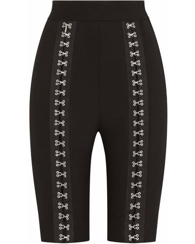 Dolce & Gabbana Pantalones cortos con detalle de cierre de corchetes - Negro