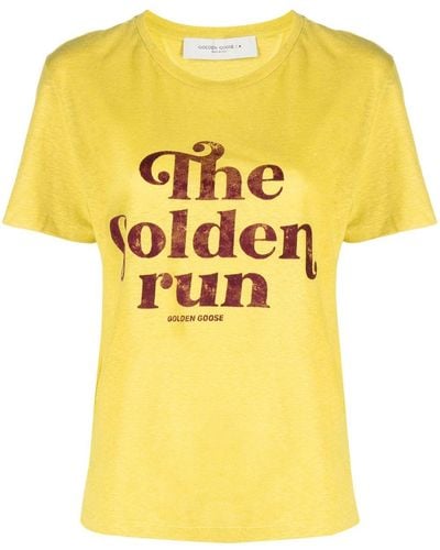 Golden Goose Linnen T-shirt - Geel