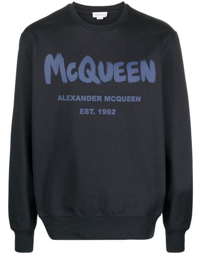 Alexander McQueen グラフィティ スウェットシャツ - ブルー