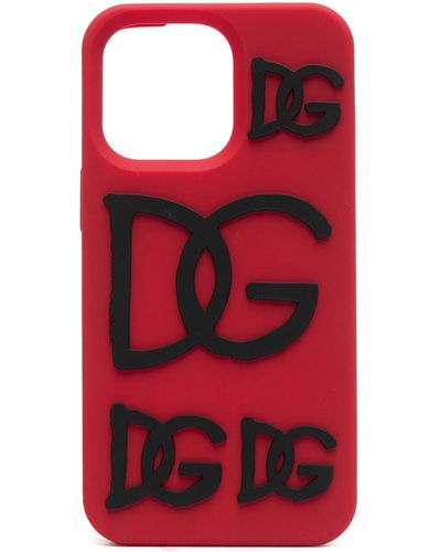 Dolce & Gabbana Coque d'iPhone 13 Pro à plaque logo 3D - Rouge