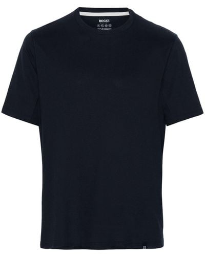 BOGGI Piqué-weave Cotton-blend T-shirt - Blue