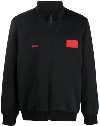 424 Logo-embroidered Zipped Jacket - Black