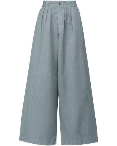 Maison Margiela Wide-leg Linen-blend Trousers - Blue