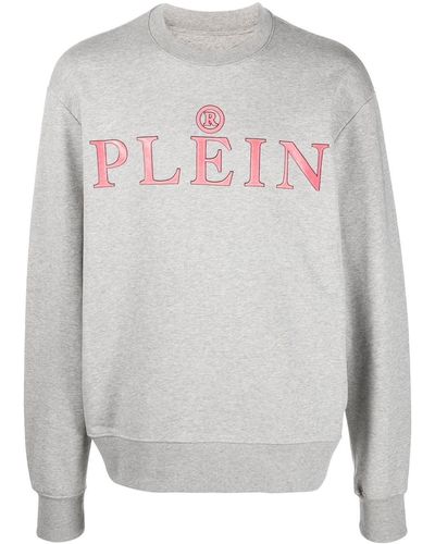 Philipp Plein Logo-print Cotton Sweatshirt - Grey