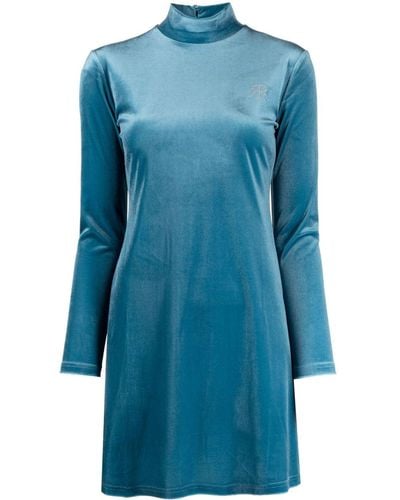ROKH Long Sleeves Stretched Dress - Blue