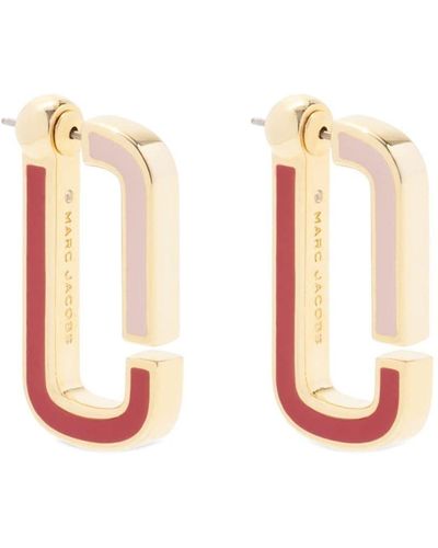 Marc Jacobs Enamel Flat Hoop Earrings - White