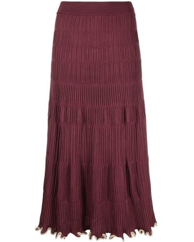 Jonathan Simkhai Malia Knitted Midi Skirt - Purple