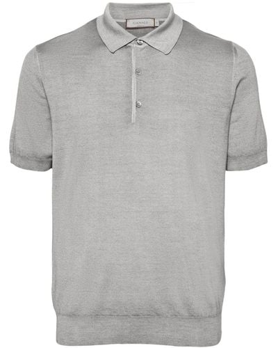 Canali Poloshirt mit Knopfleiste - Grau