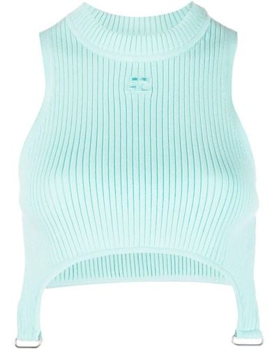 Courreges Logo-patch Sleeveless Top - Blue
