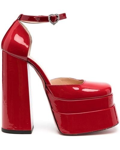 Vivetta Patent-leather Platform 160mm Court Shoes - Red