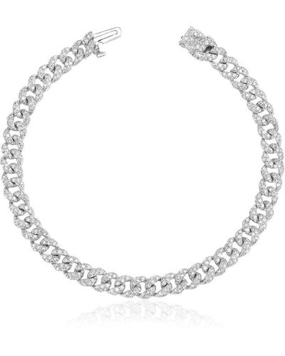 SHAY Bracelet en or blanc 18ct pavé de diamants - Métallisé
