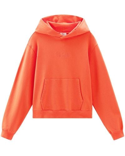 Woolrich Logo-embroidered Cotton Hoodie