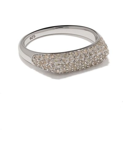 Tom Wood Knut Crystal Studded Ring - White