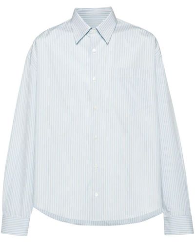 Ami Paris Striped Cotton Shirt - Wit