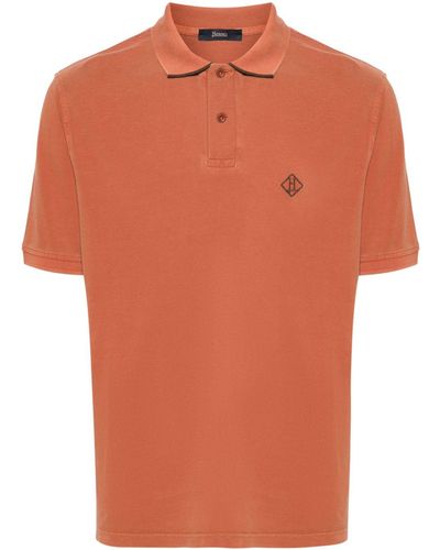 Herno Poloshirt Met Geborduurd Logo - Oranje