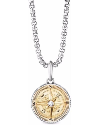 David Yurman Amuleto con motivo de sextante en oro amarillo de 18kt con diamante - Metálico