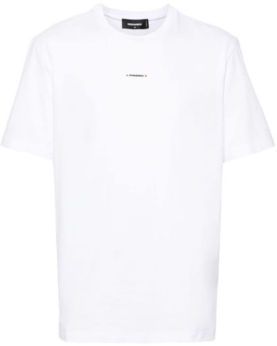 DSquared² Rubberised-logo cotton T-shirt - Weiß