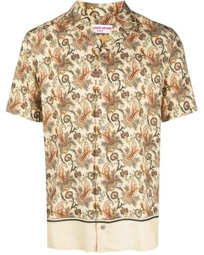 Orlebar Brown Hibbert Paisley Short-sleeve Shirt - Natural