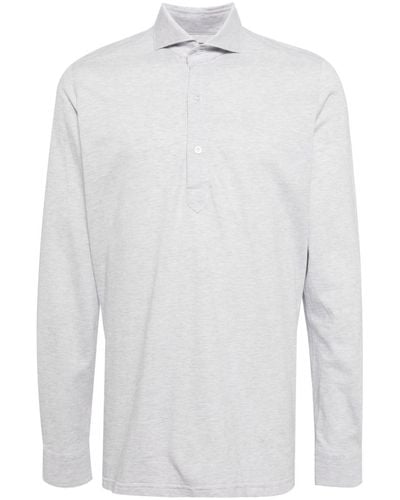 N.Peal Cashmere Marseille Long-sleeve Polo Shirt - White
