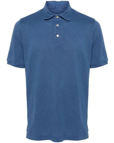 Fedeli Cotton Piqué Polo Shirt - Blue