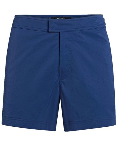 Zegna Zwembroek Met Logo - Blauw