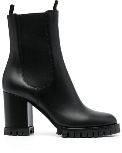 Gianvito Rossi 90mm Leather Ankle Boots - Zwart