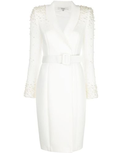 Badgley Mischka Robe d'inspiration blazer - Blanc