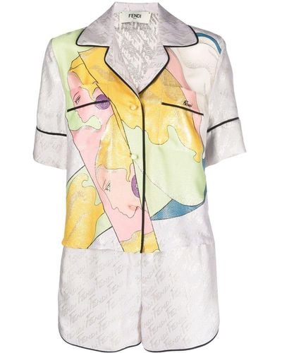 Fendi Pyjama Met Print - Meerkleurig