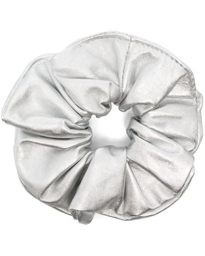 Manokhi Leren Scrunchie - Wit